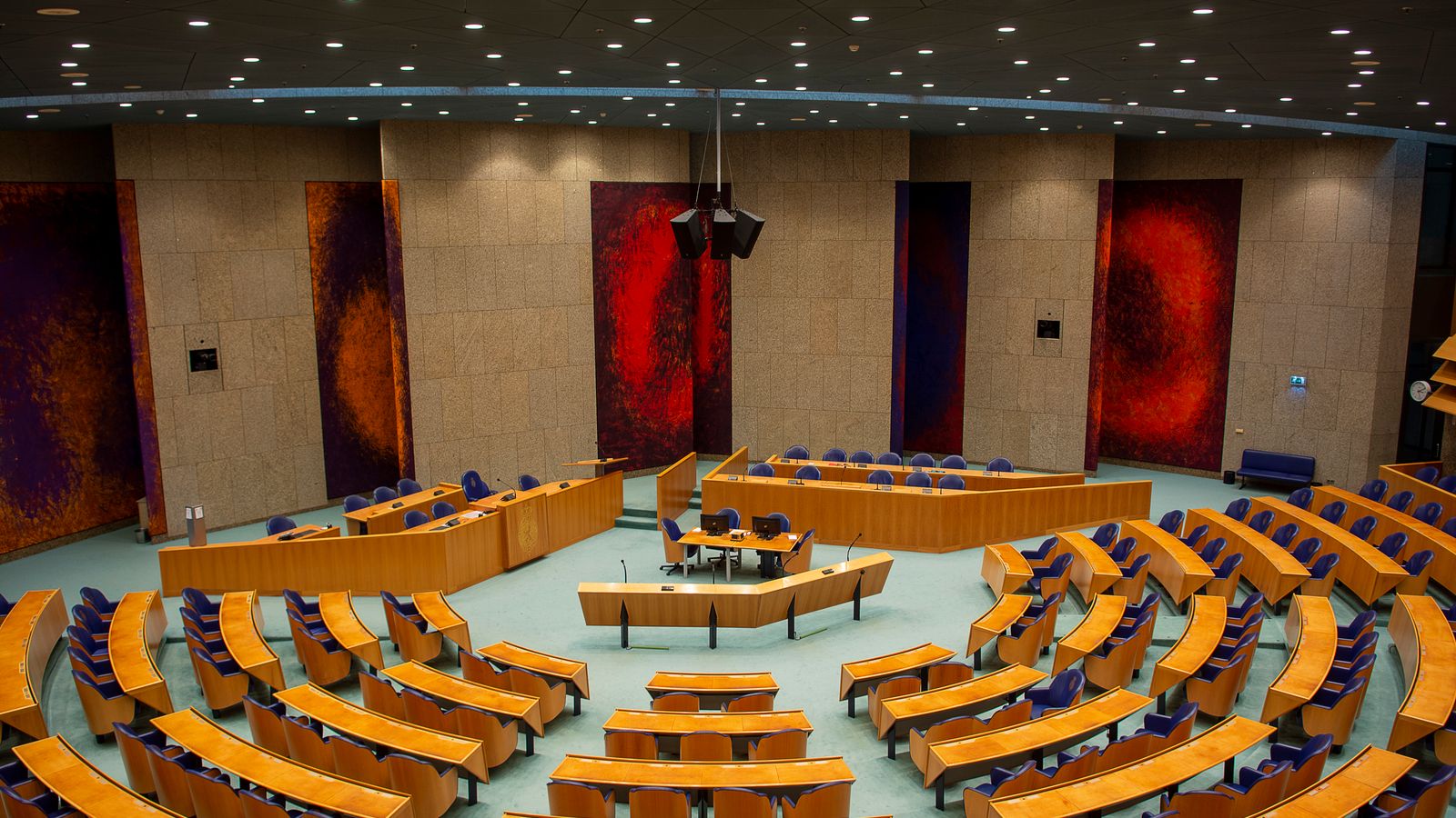 Circular seating of the Dutch Parliament in Den Haag, Nederland.