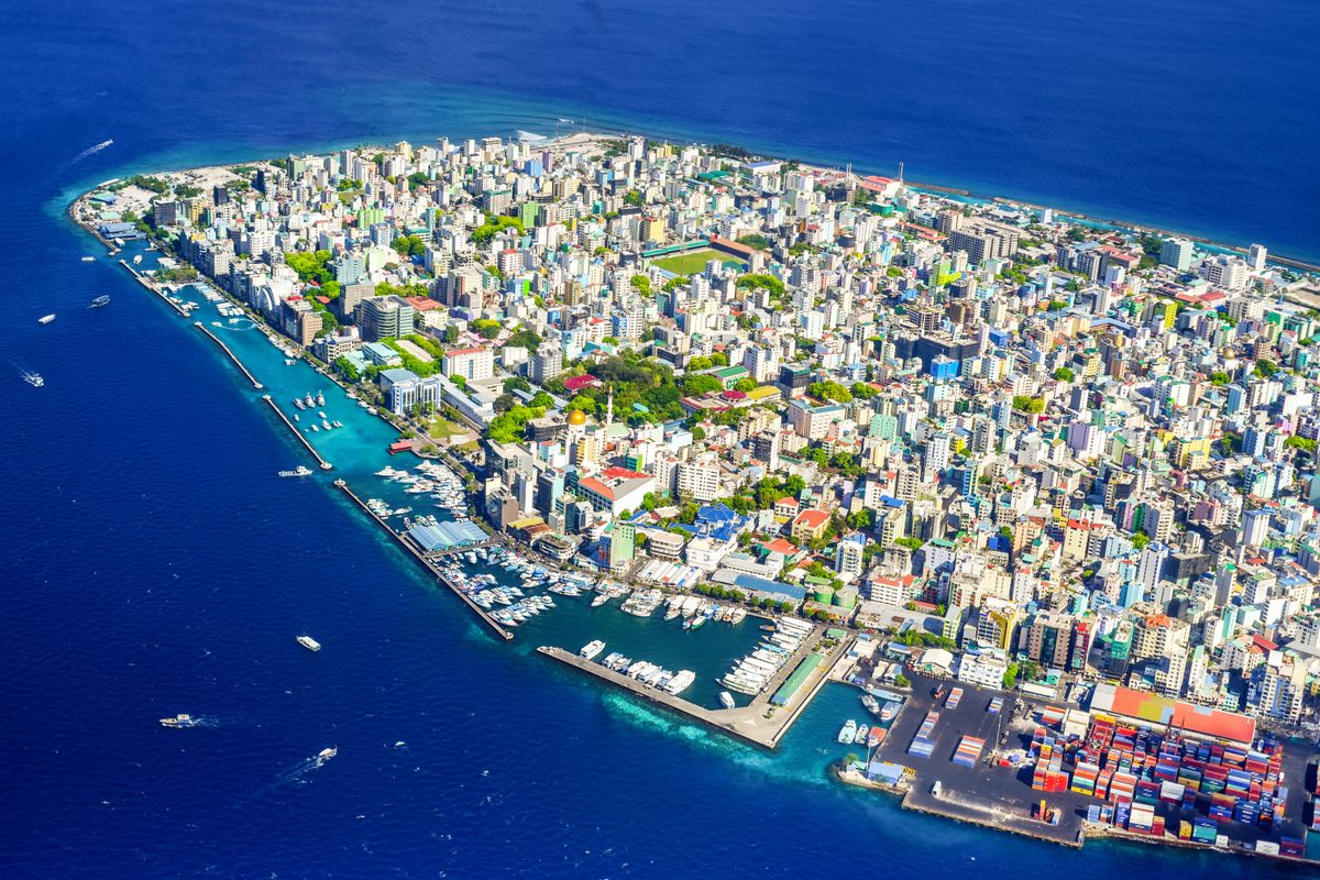 Colorful buildings of Male island capital