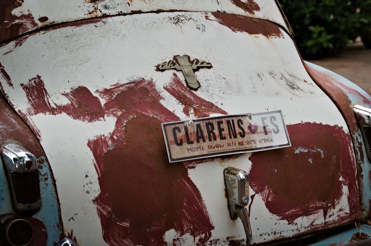 Damaged Livery Of Vintage Car