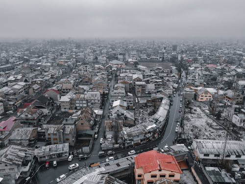 çatılar, drone çekimi, evler içeren Ücretsiz stok fotoğraf