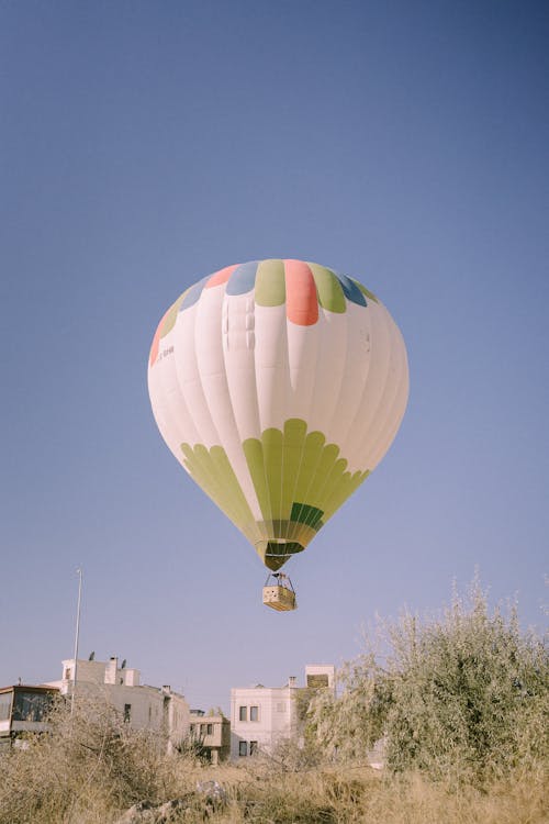 White and Green Hot Air Balloon in Cappadocia
