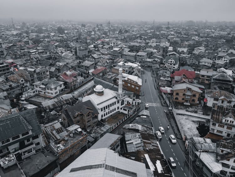 Houses In Neighborhood In Drone Photography