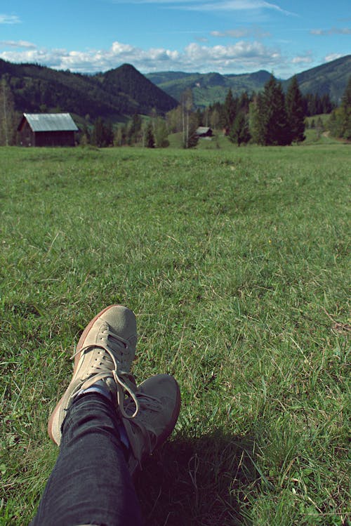 Person Lying on Grass