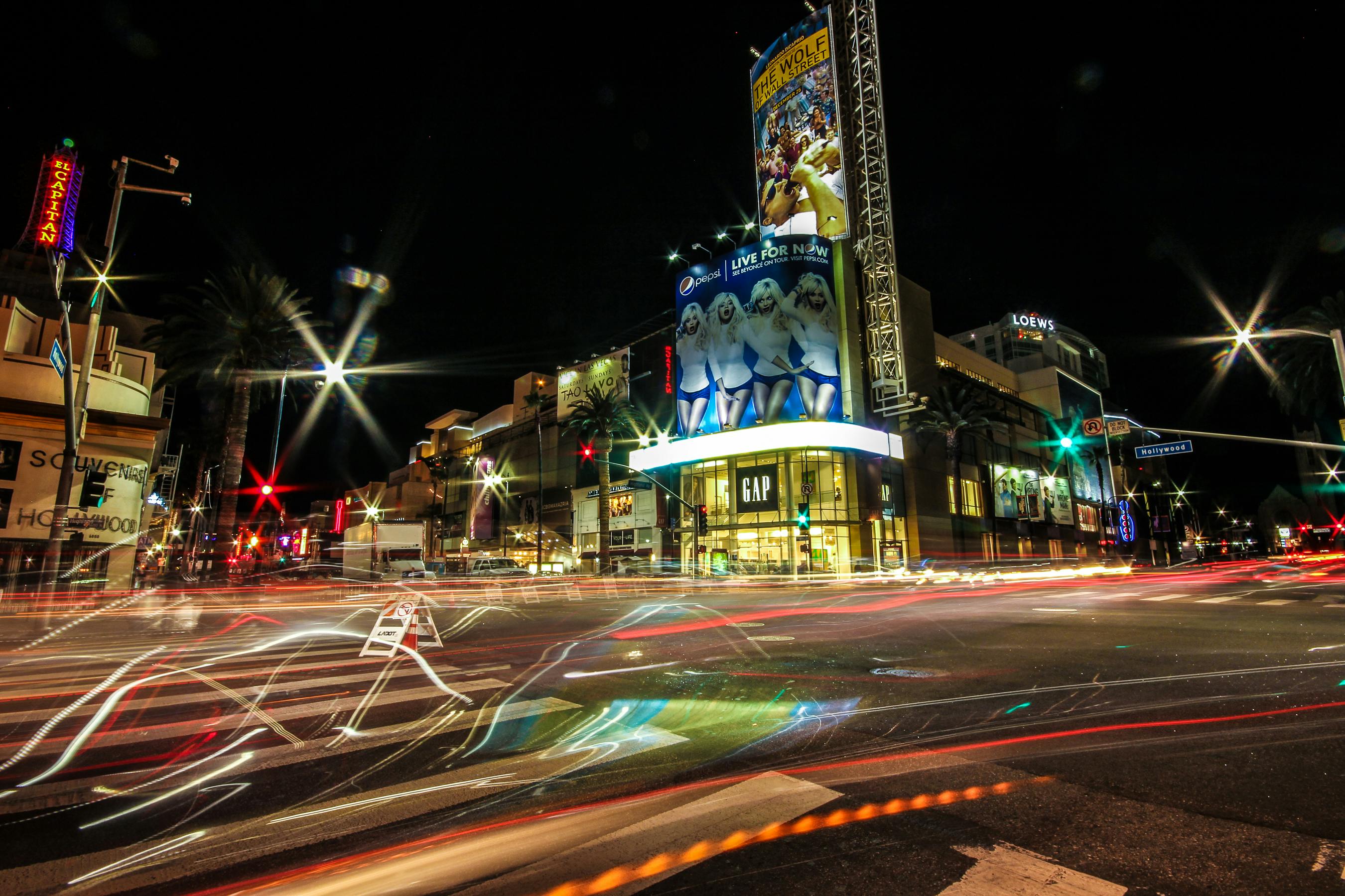 Free stock photo of car lights, city night, Las Vegas
