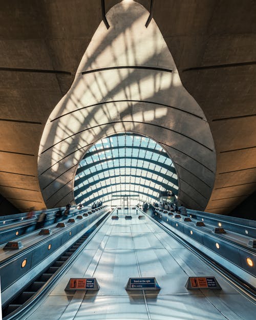 Low Angle Shot of an Escalator