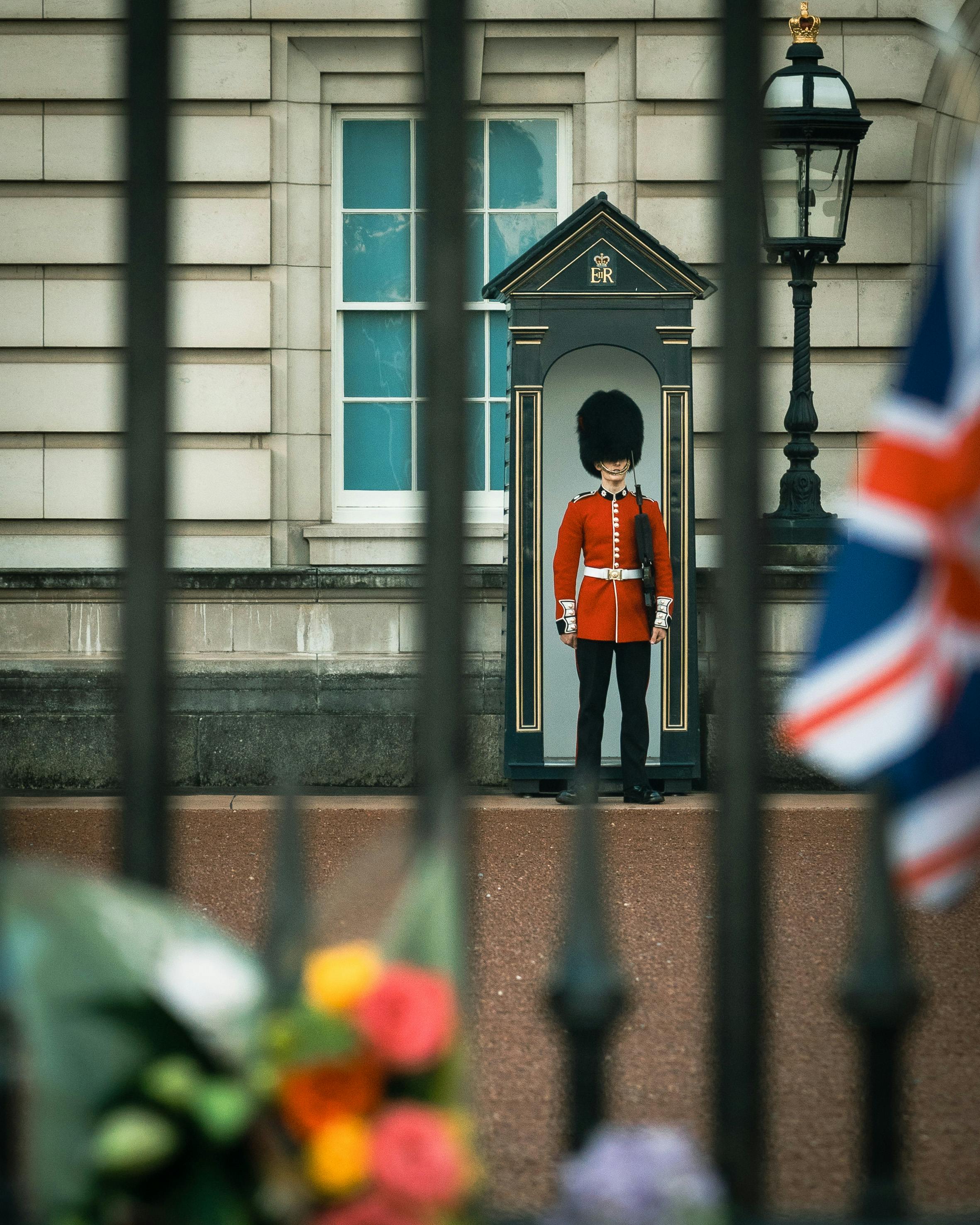 a royal guard in the uniform