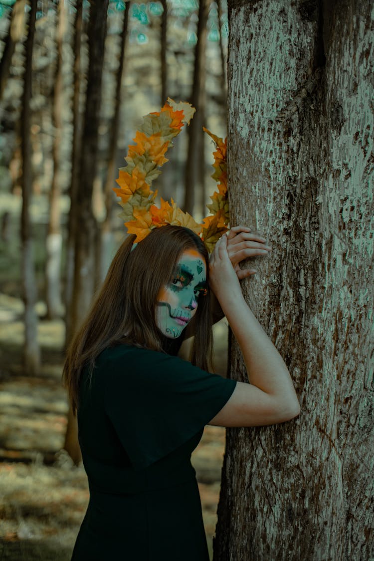 Woman In A A Costume And Makeup For The Day Of The Dead Celebrations In Mexico 