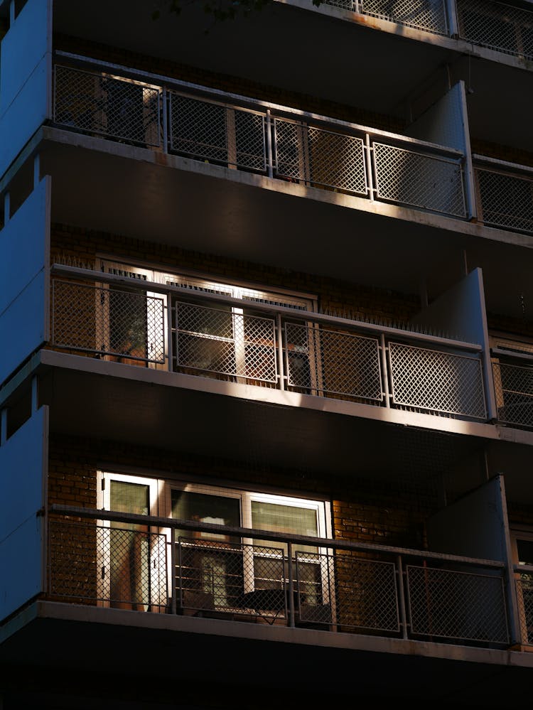 Building Balconies At Night