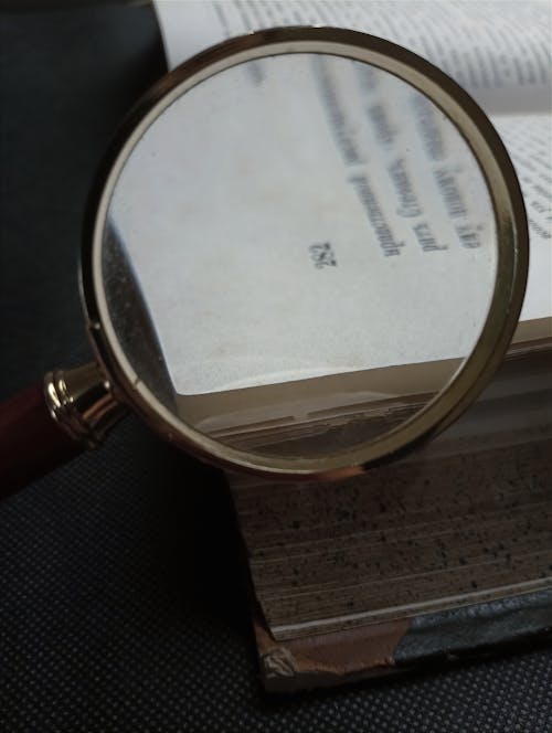 Close Up Shot of Magnifying Glass
