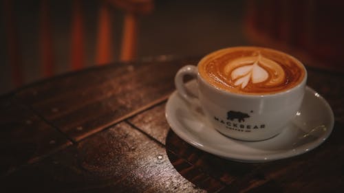 Close-Up Shot of a Cup of Latte 