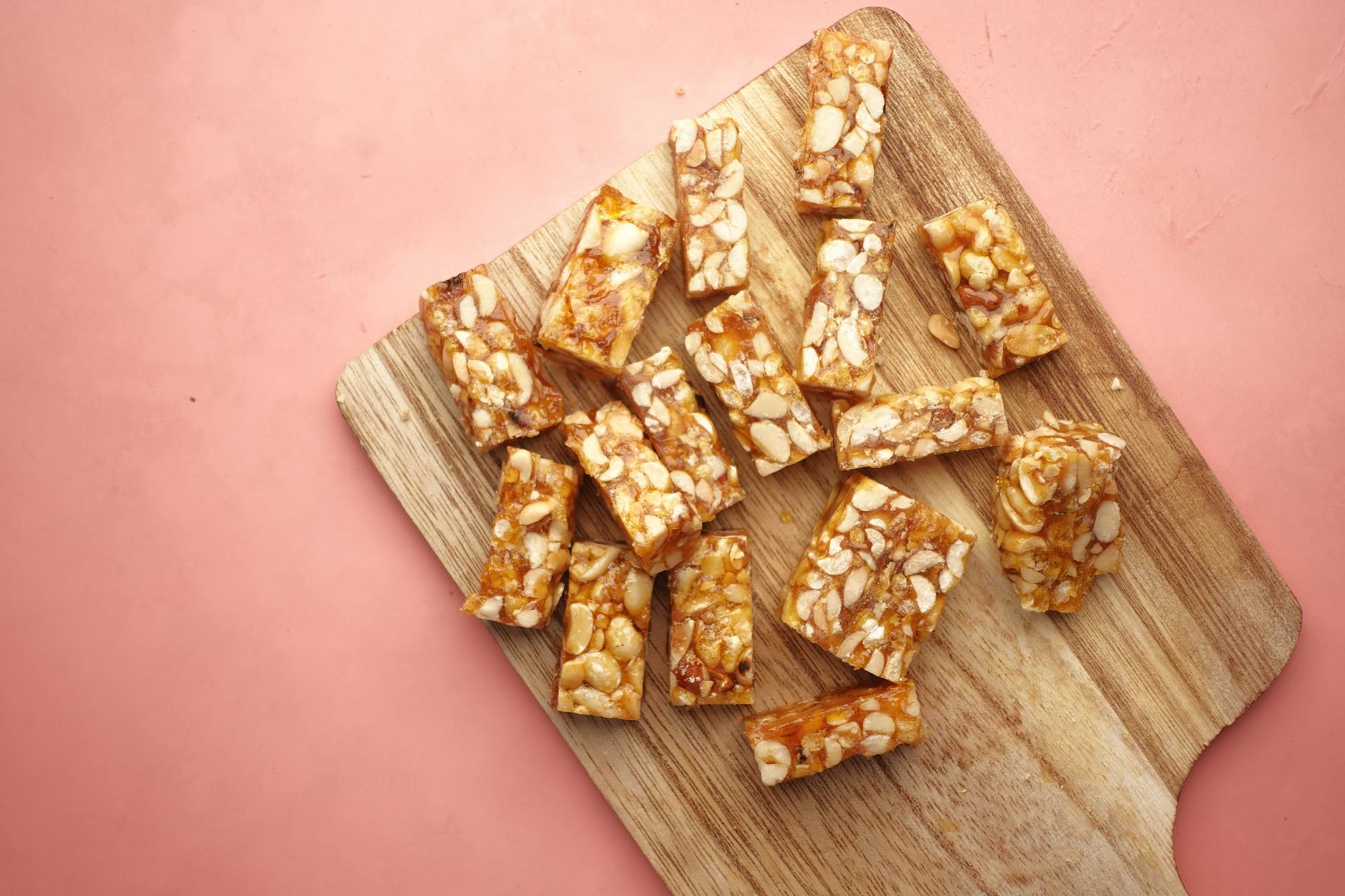 Homemade Protein Bars on a Cutting Board