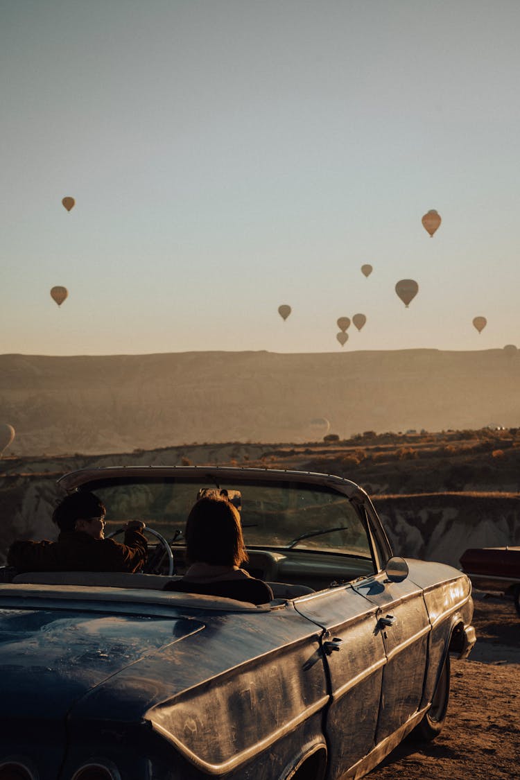 People Sitting In Convertible Car In Cappadocia