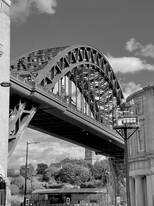 Free Artistic black and white photo of Tyne Bridge in Newcastle, UK. Stock Photo