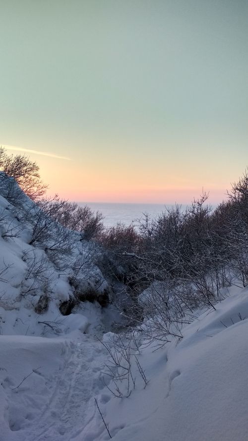 Free Breathtaking snow-covered landscape in Berdsk, Russia, captured at sunrise with bare trees and a peaceful ambiance. Stock Photo