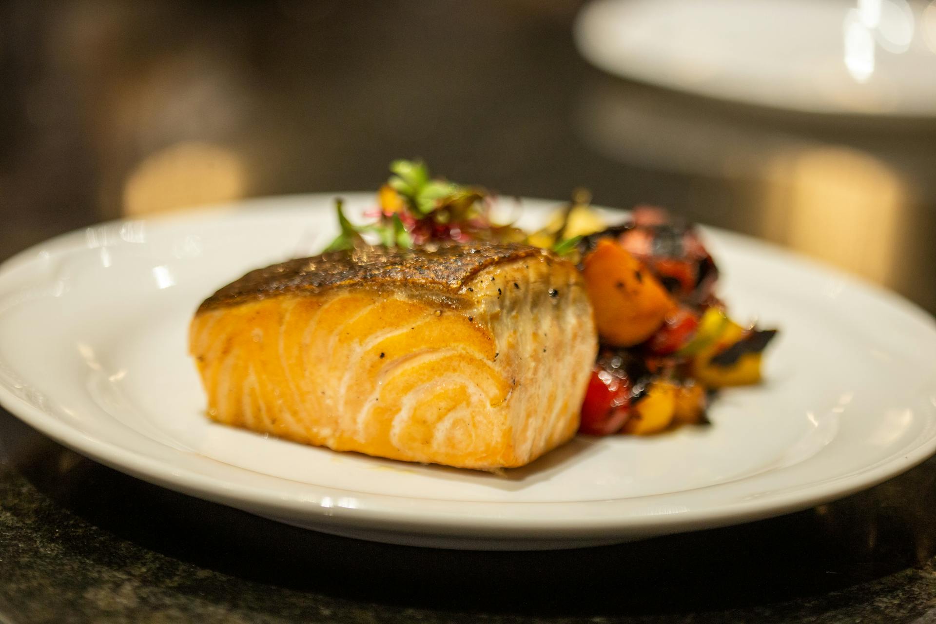 Ready-to-Eat Salmon on a Plate