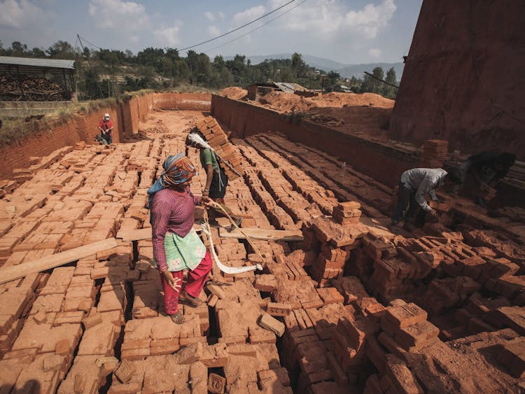 Laborers At Brick Factory