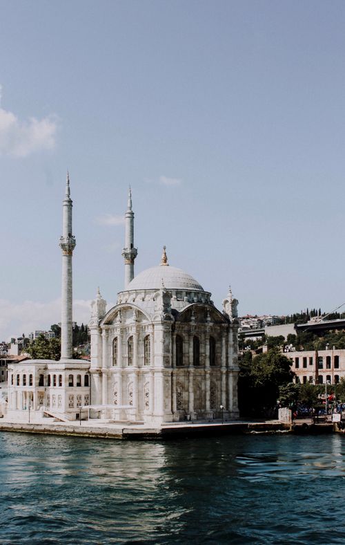 Free Iconic Ortaköy Mosque standing majestically by the Bosphorus in Istanbul, Turkey. Stock Photo