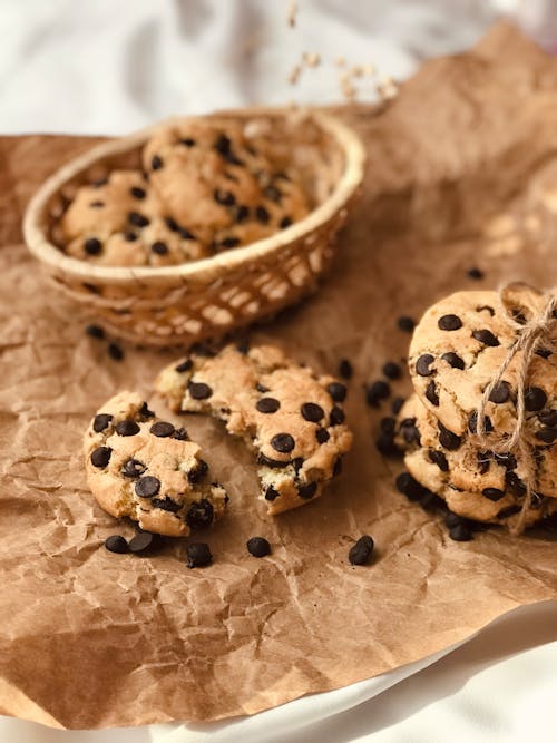 Free Brown Cookies on Brown Paper Stock Photo