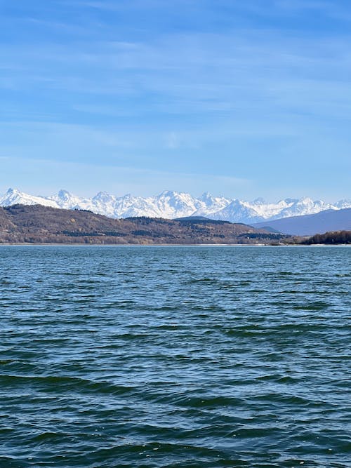 Lake and Snowcapped Mountains in the Distance