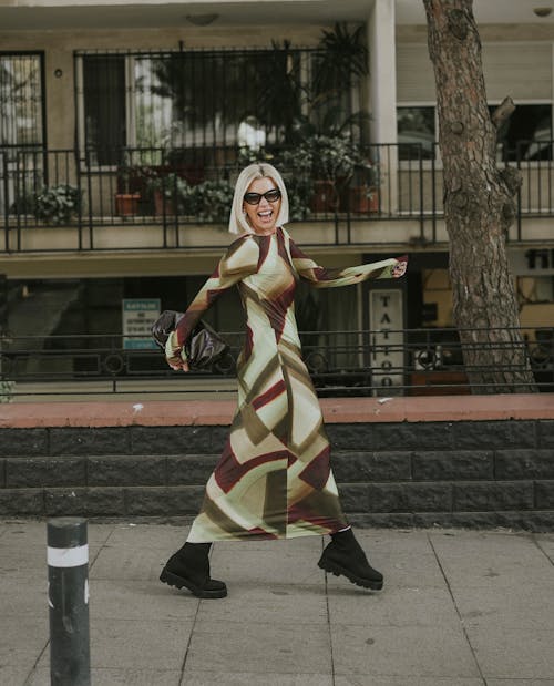 Woman in Long Sleeve Dress