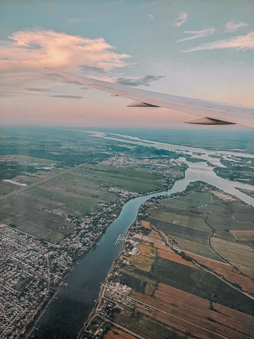 Gratis stockfoto met hemel, vliegtuig venster, zonsondergang