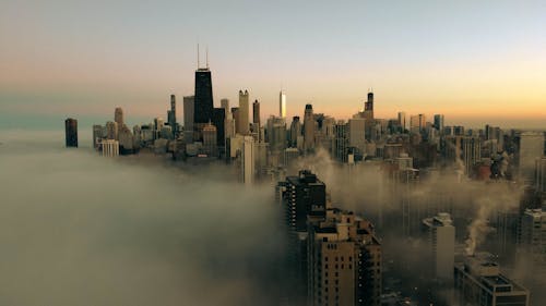 Foggy High Rises Buildings