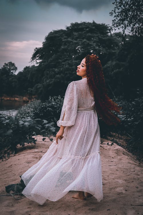 Model Posing in Dress