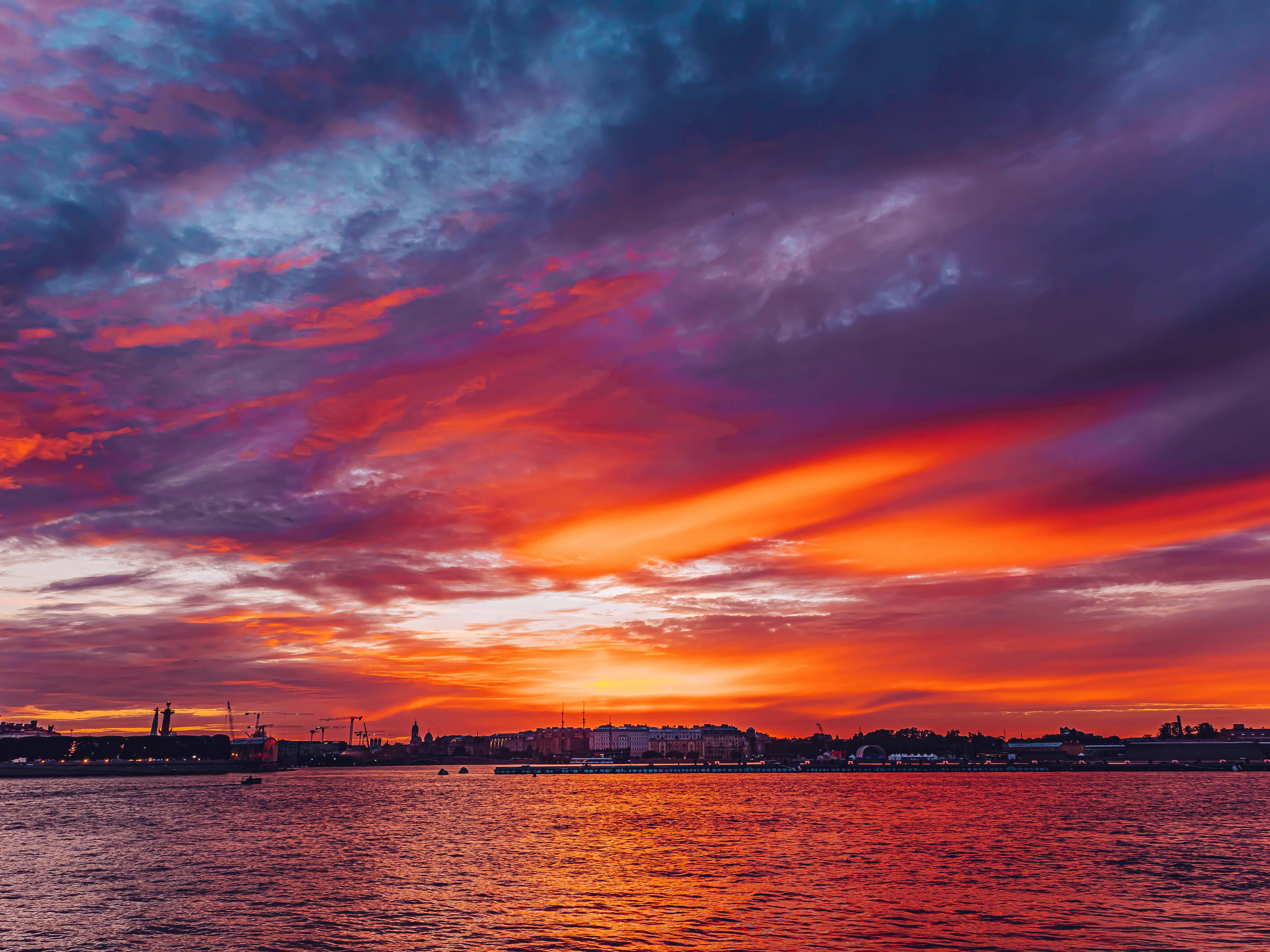 Orange Sunset Under Clear Sky · Free Stock Photo