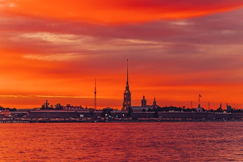 View of a Waterfront at Dusk 