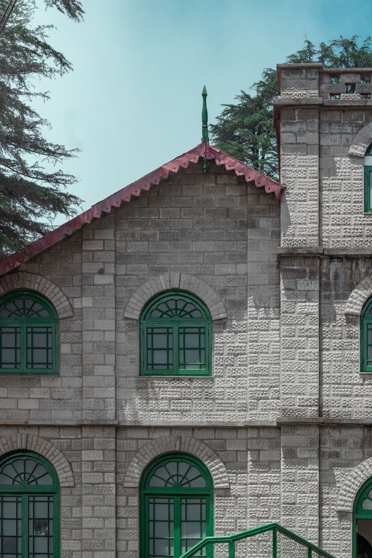 The stone walls of Kellogg Memorial Church in Landour