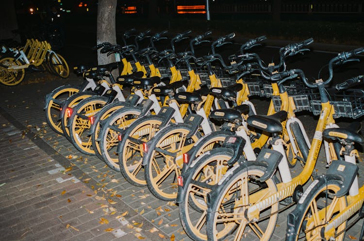 Rental Bicycles On The Street