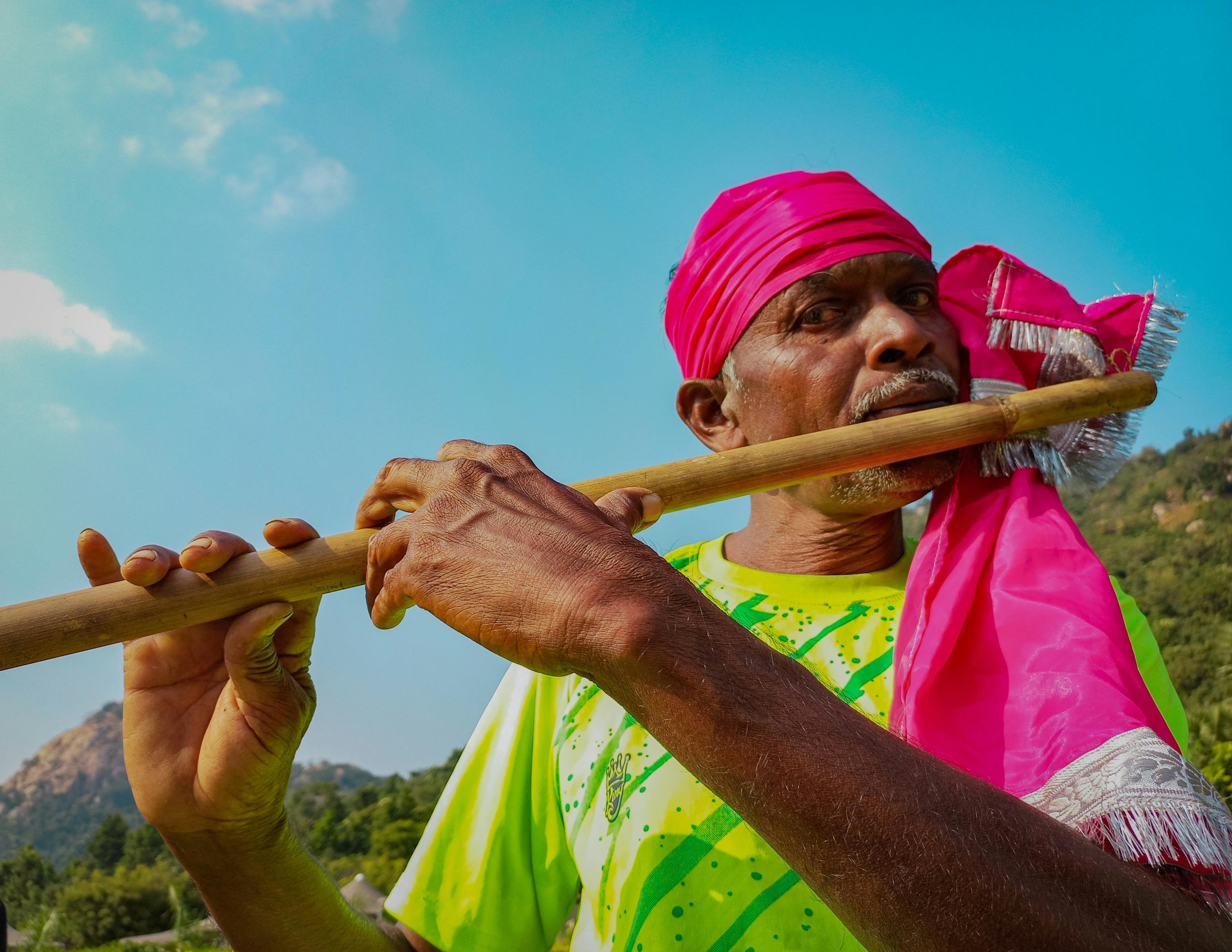 Flutist Wearing Pink Bandana · Free Stock Photo
