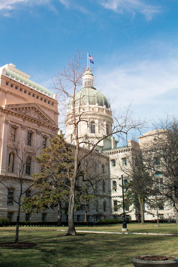 Trees In Front Of Indiana Statehouse