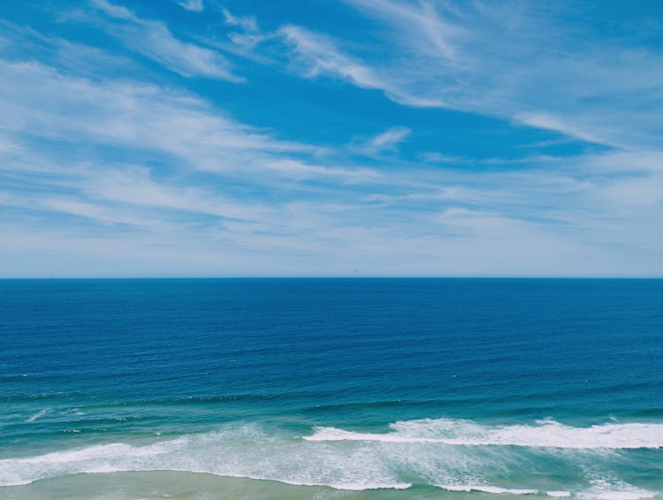 Waves Splashing In Ocean