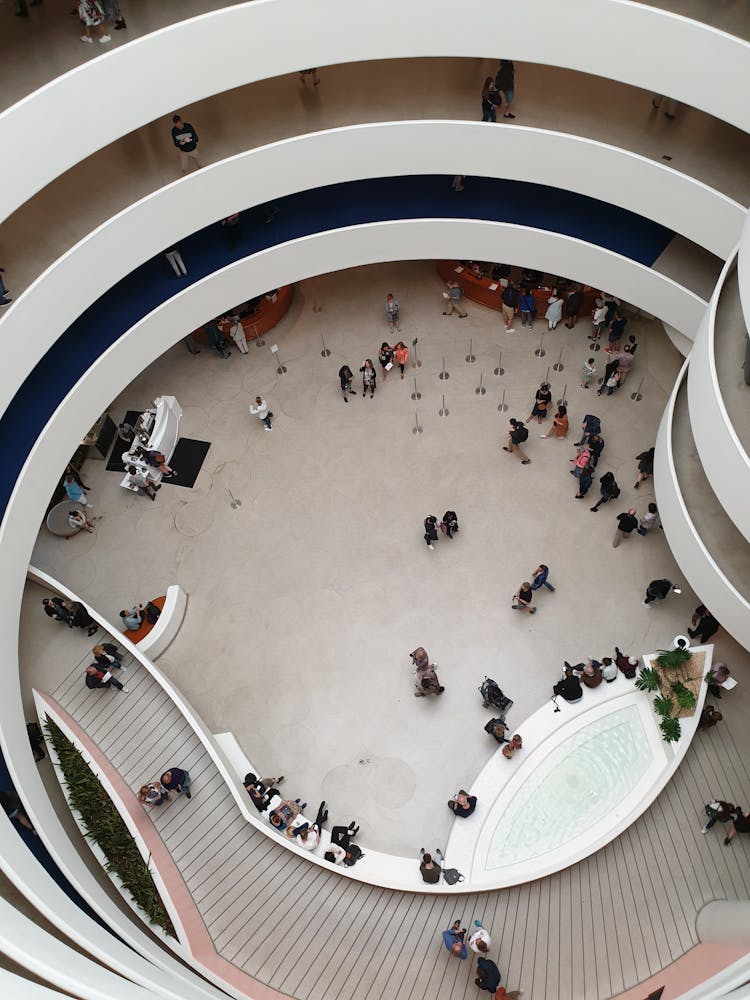 Interior Of The Guggenheim Art Musuem, Upper East Side Of Manhattan In New York City