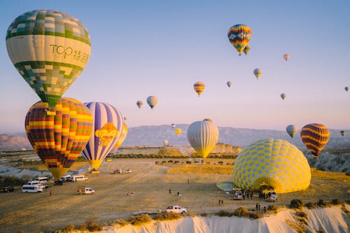 Hot Air Balloons On and Above the Cliff