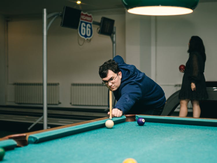 Man Playing Snooker