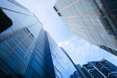 Low Angle Shot of Modern Skyscrapers