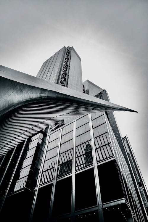 Grayscale Photo of High Rise Building