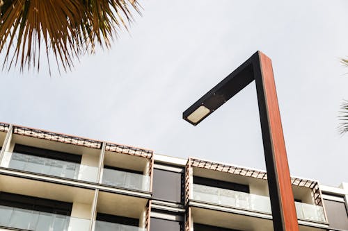 Low Angle View of Building and Streetlight