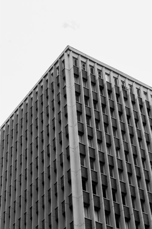 Free Monochrome image of a geometric building facade in Manizales, Colombia. Stock Photo