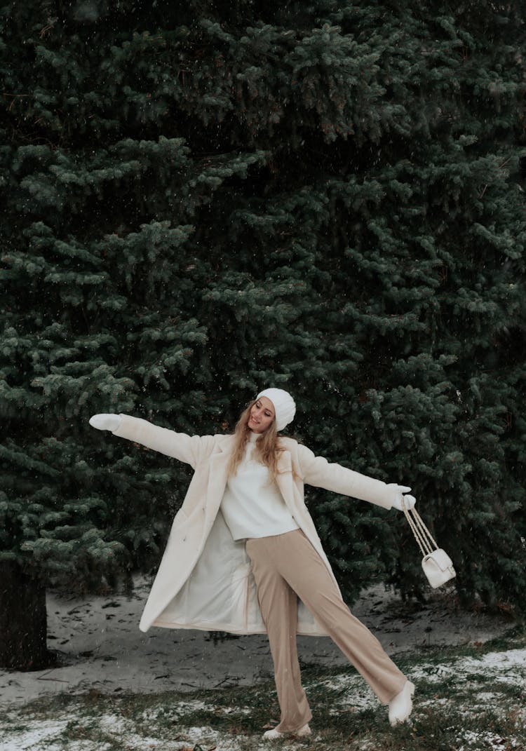 Woman Enjoying Winter