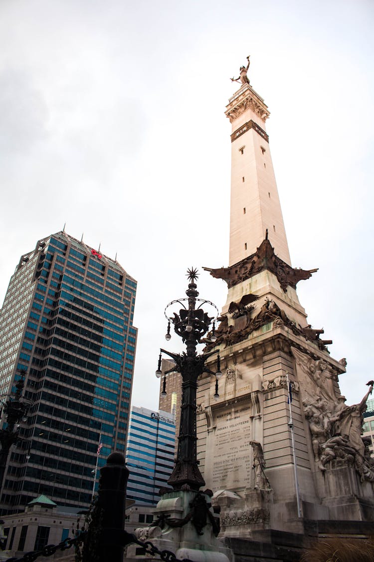 Soldiers And Sailors Monument Downtown Indianapolis Modern Architecture City Design Urban Photography 4K Aesthetic Wallpaper Background