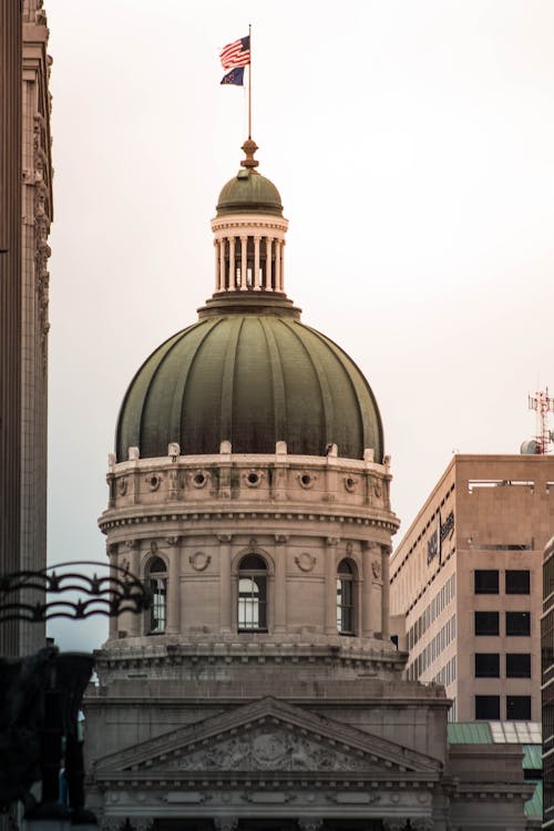 Indiana State House Building Downtown Indianapolis Modern Architecture City Design Urban Photography 4K Aesthetic Wallpaper Background