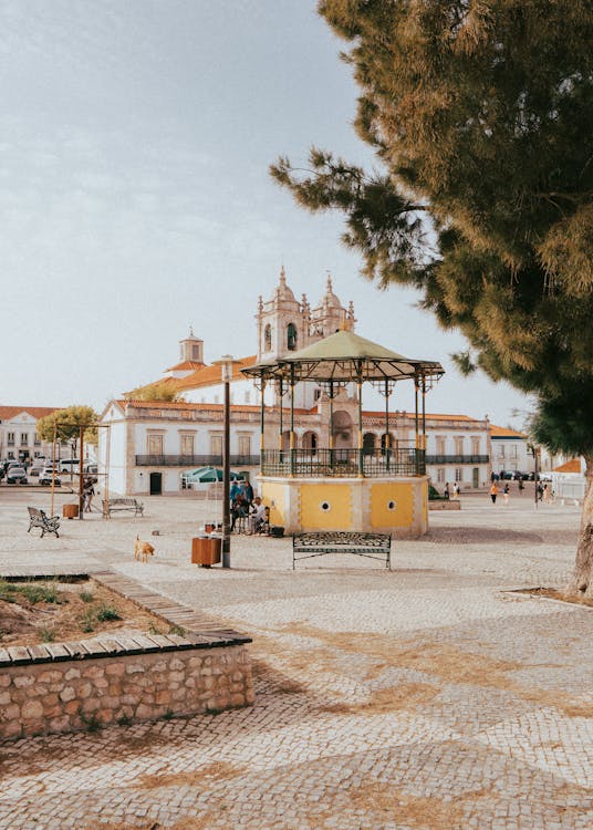 Free The Square in front of the Sanctuary of Our Lady of Nazare in Portugal Stock Photo