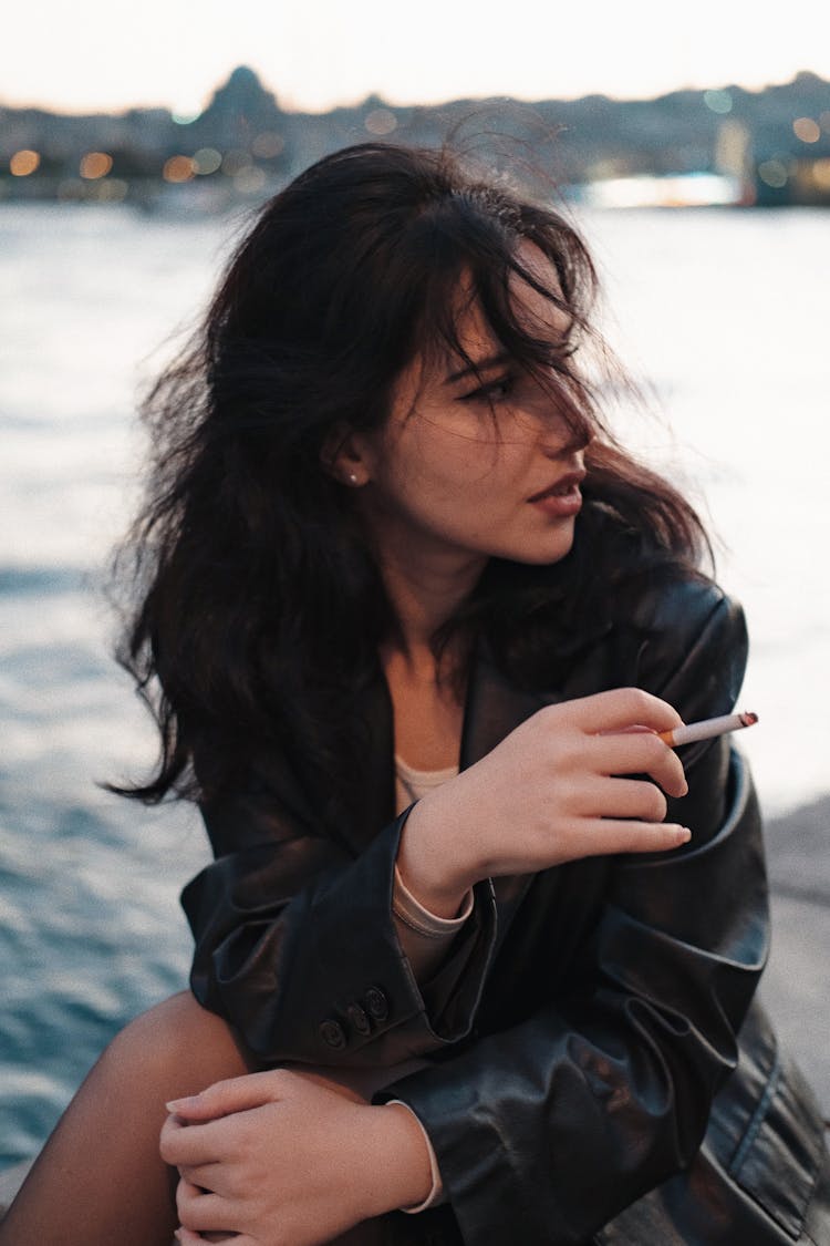 Woman Smoking Cigarette