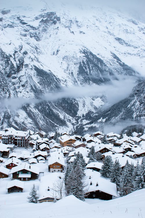 Village in Alps in Winter · Free Stock Photo