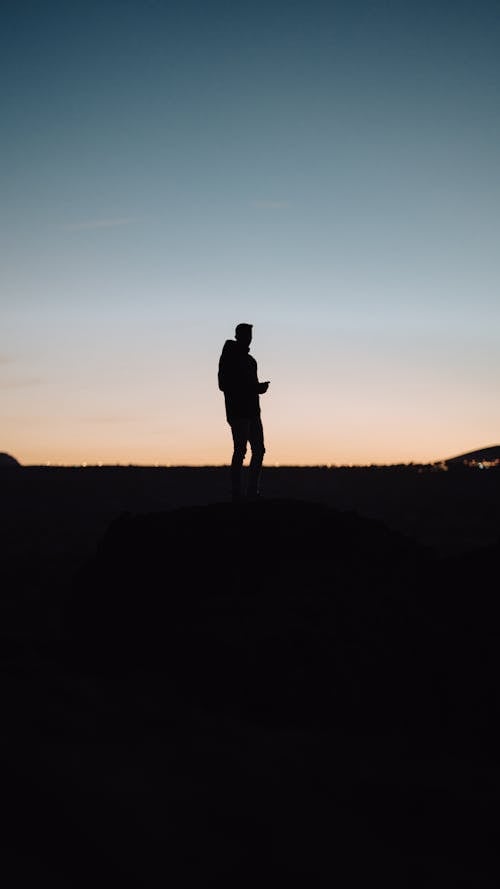 Silhouette of Man a Standing