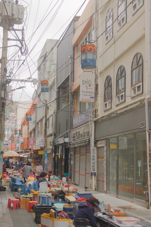 People Selling on Street Market