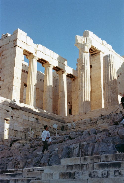35 mm, açık hava, akropol içeren Ücretsiz stok fotoğraf